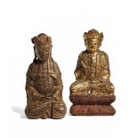 DUE FIGURE DI BODHISATTVA Cina, dinastia Ming, XVII secolo - TWO FIGURES OF BODHISATTVAS China,