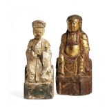 DUE FIGURE ASSISE ALLA MANIERA OCCIDENTALE Cina, periodo di transizione tra le dinastie Ming e Qing,