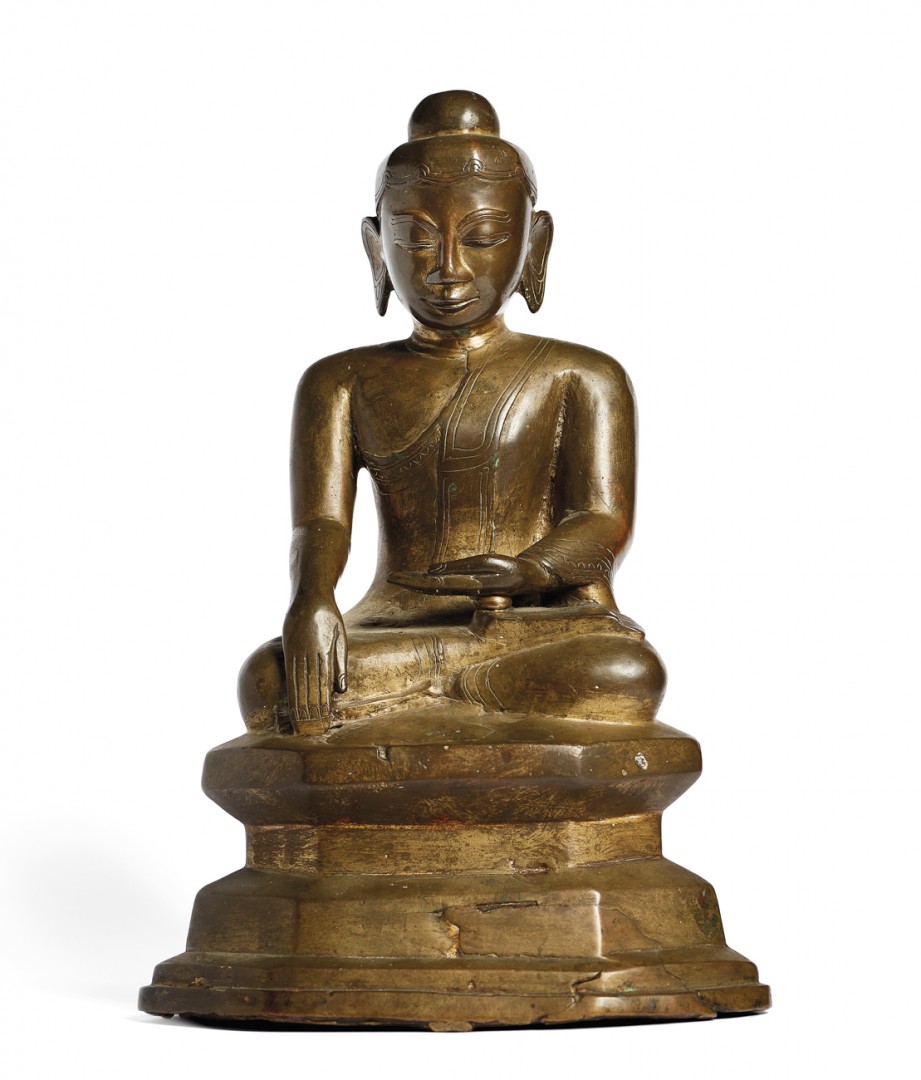 BUDDHA Birmania, XIX-XX secolo - BUDDHA Burma, 19th-20th century Bronzo, seduto nella posizione