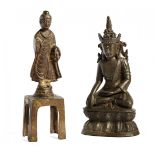 UN BUDDHA E UN BODHISATTVA Cina, stile Tang e Birmania, XVIII-XIX secolo - A BUDDHA AND A