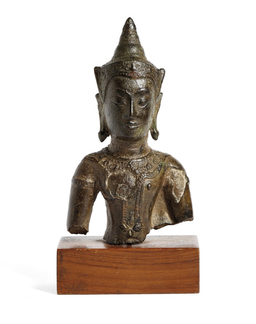 DUE BUSTI DI BUDDHA Thailandia, periodo Ayutthaya, XVI-XVII secolo - TWO TORSOS OF BUDDHA Thailand,