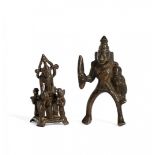 DUE GRUPPI CON DIVINITÀ India, Deccan, XIX secolo - TWO SETS WITH DEITIES India, Deccan, 19th