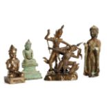 GRUPPO DI QUATTRO SCULTURE Birmania, Cambogia e Thailandia, XIX-XX secolo - A SET OF FOUR FIGURES