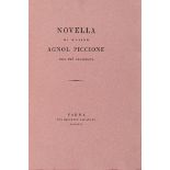 Colombo, Michele. Novella di messer Agnol Piccione non più stampata. Parma, Giuseppe Paganino, 1821.