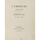 [Tragedie]. Lotto di tragedie stampate da Bodoni: Segnaliamo tra l’altro una miscellanea che compren