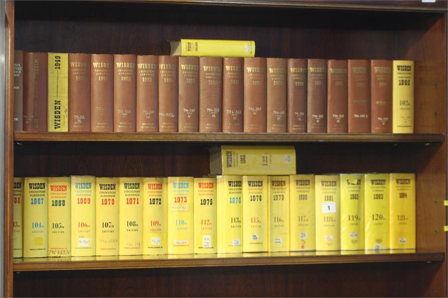 Quantity of Wisden Cricketers Almanacks; 1935, 1947, 1949-1973, 1975-1976 and 1978-1985.