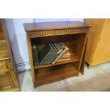 An oak open bookcase. 91 cm long