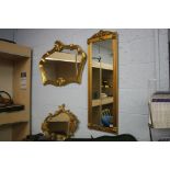 Three gilt mirrors.