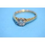 An 18ct solitaire ring, approx. .8ct.