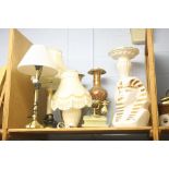 Onyx telephone, table lamps etc.