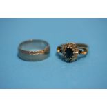 Two 9ct gold dress rings. 9.4grms