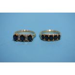 Two 18ct sapphire and diamond rings.