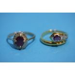 Two 18ct ruby and diamond rings