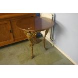 A Britannia pub table, with copper top.