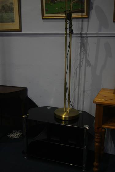 TV stand and a standard lamp