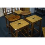 Six various lab stools