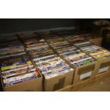 Nine boxes of DVDs