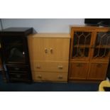 Hifi cabinet, tallboy and a china cabinet