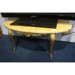 Brass and marble style occasional table