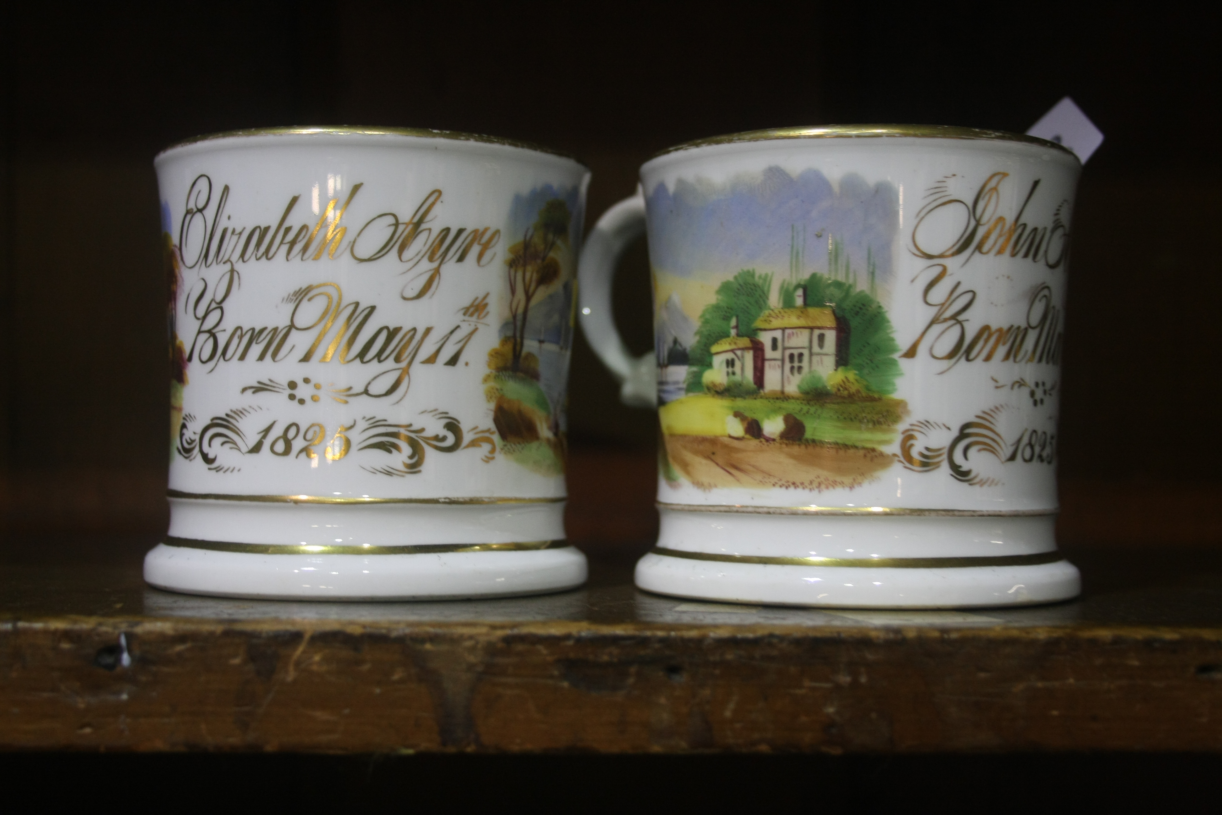 Two marriage tankards 1825