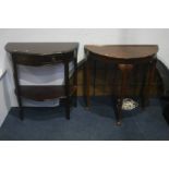 Two half moon tables