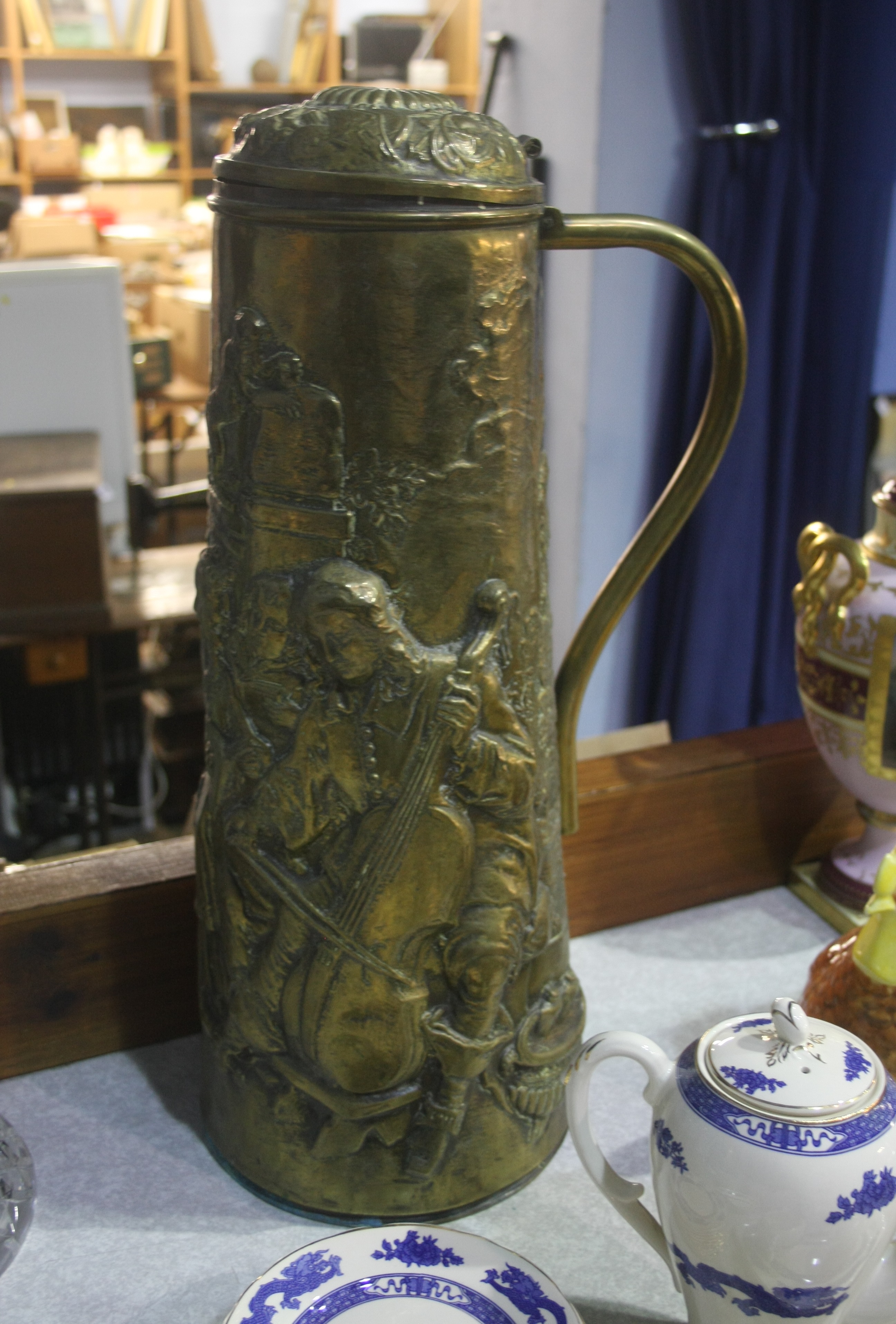 Large brass flagon