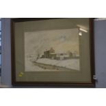 Watercolour 'Snowy landscape' Simpson 1984