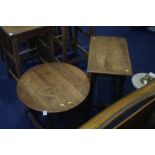 Two oak occasional tables