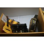 Shelf of guitars