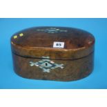 A walnut dome top jewellery casket