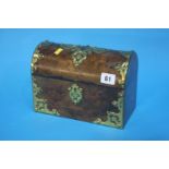 A walnut and brass bound Victorian correspondence box