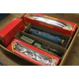 Tray of Hornby trains etc.