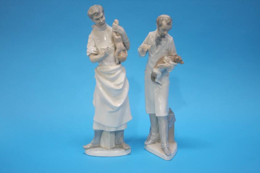 Two Lladro figures 'The Vet' and 'The Obstetrician