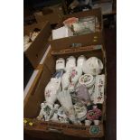 Two boxes of assorted, Wedgwood, Nao etc.