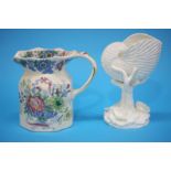 A Masons Ironstone jug and a small Royal Worcester shell dish