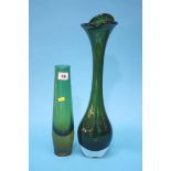 A Somerso glass vase and one other