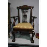 An early 20th century mahogany child's chair