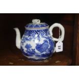 Oriental blue and white tea pot
