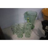 Water jug and five glasses