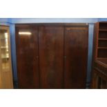 Mahogany triple door wardrobe