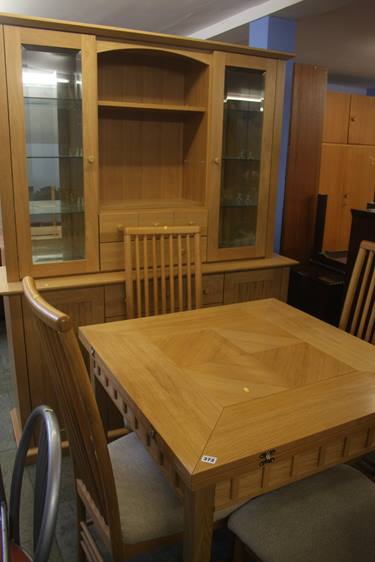 Modern pale oak dining room suite