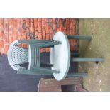 A Patio set and 4 metal garden chairs