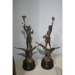 Pair of spelter figures