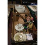 Two boxes of glass, Royal Doulton etc.