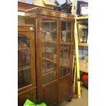 An oak two door bookcase