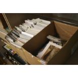 Two boxes of postcards