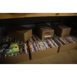 Twelve boxes of DVDs