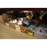 Five boxes of assorted, china, dolls etc.