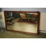 A Victorian mahogany rectangular mirror, 147cm wide x 91cm height