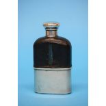 A silver mounted Victorian hip flask